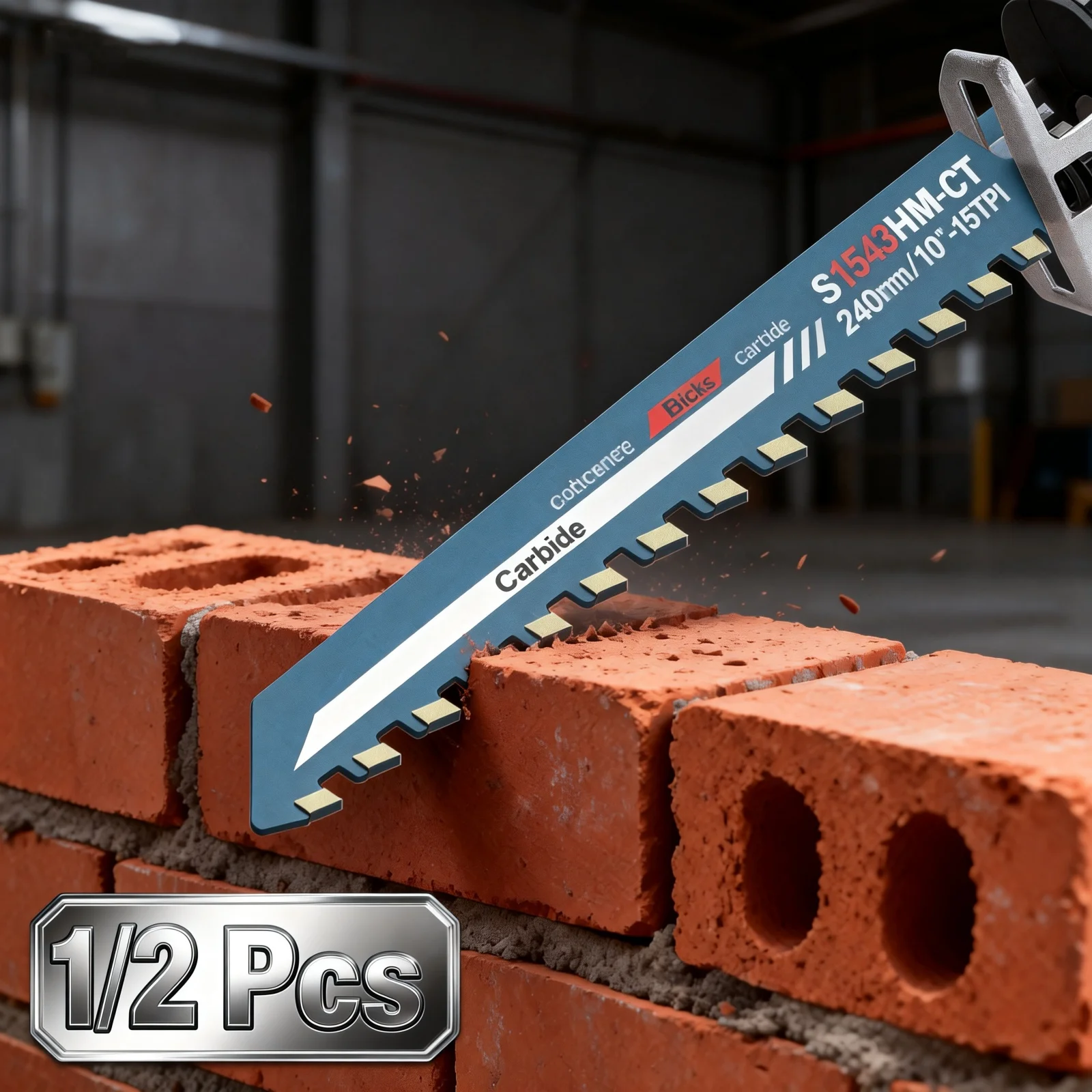 

1/2 шт. сабельная пила из цементированного карбида для резки бетона, легированная сталь 240 мм, режущие инструменты для цементного камня