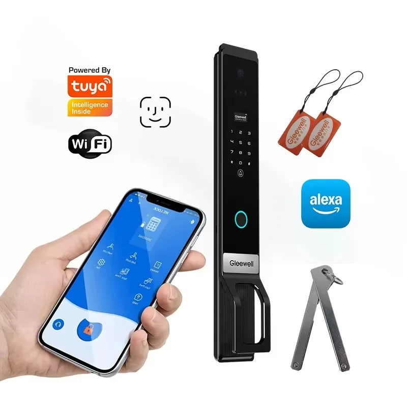 

Digital Door Lock Fingerprint Alexa Compatible Smart Handle Lock Palm Vein Electronic Smart Door Lock
