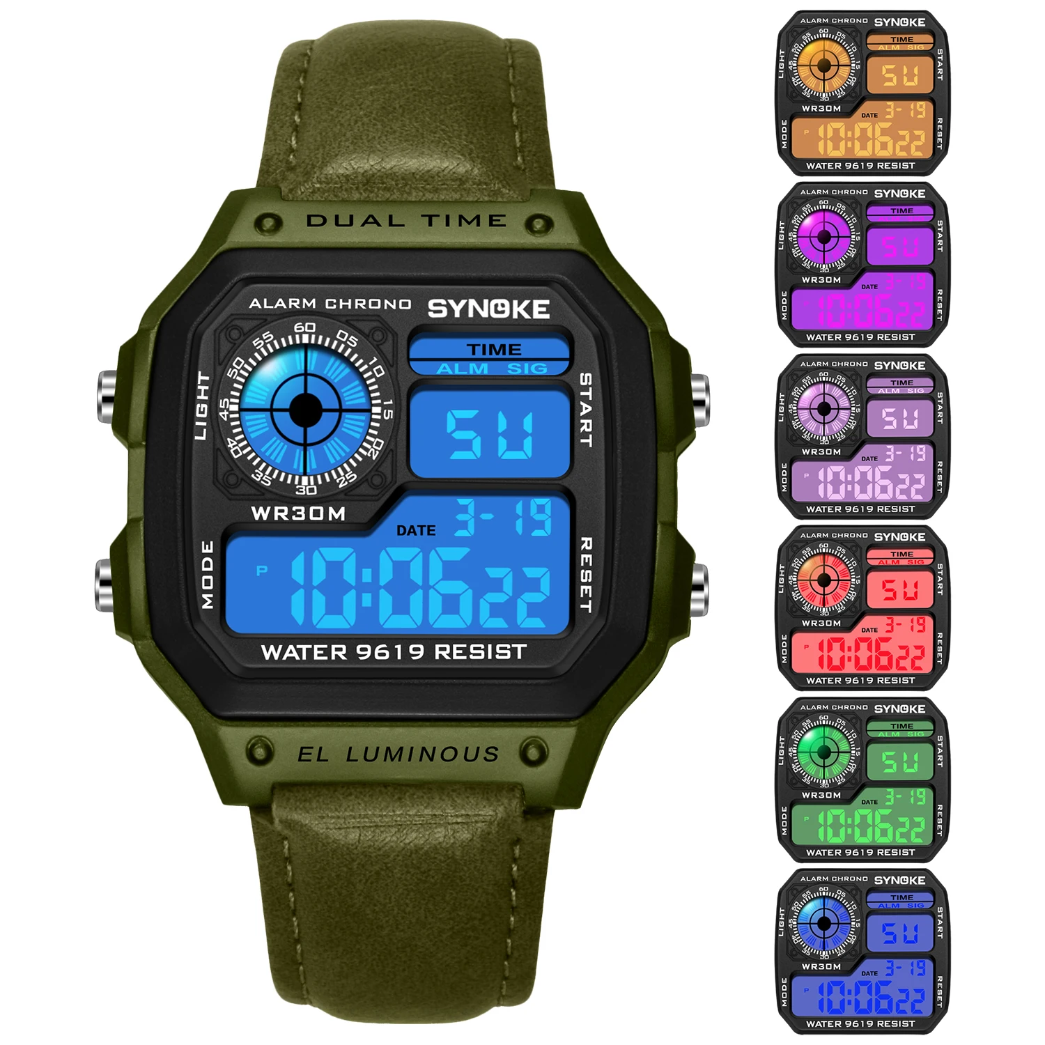 

Men's Digital Watch 50M Waterproof Sports Watch Black Dial LED Watch With Alarm Clock/Stopwatch/12/24 Hour Format For Men
