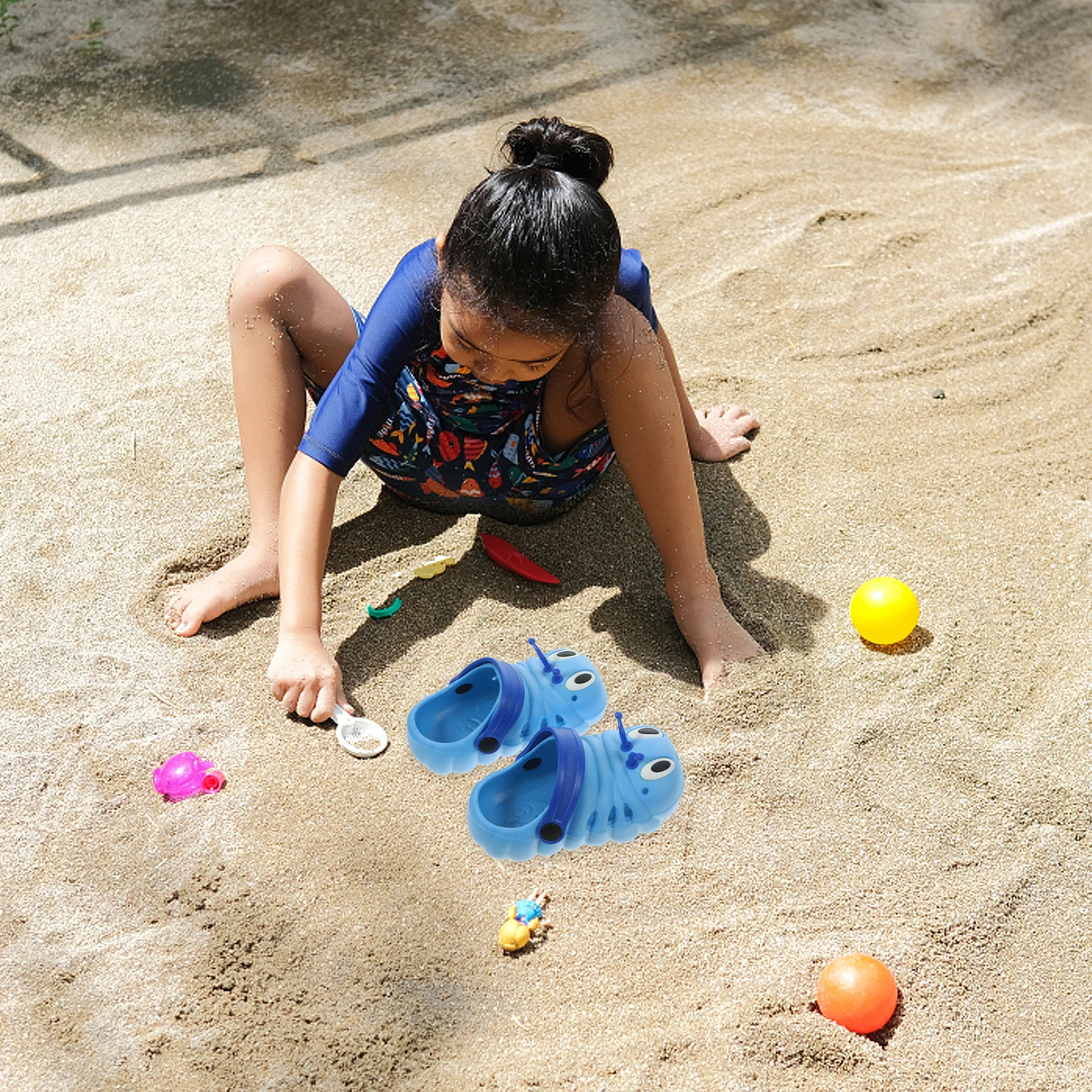 

1 пара пляжных сандалий для детей, легкие нескользящие летние тапочки, удобные домашние и уличные размер 14,5 см