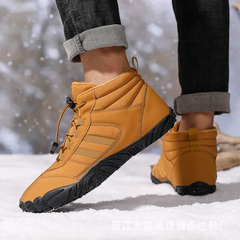 

Winter Barefoot Boots Women Men Fur Snow Boot Plush Hiking Boots Warm Snow Boots for Outdoor Walking Trekking Hiking Sneakers