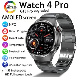 Per Huawei GT4 Smart Watch Men Watch 4 Pro AMOLED HD Screen Bluetooth Call NFC Health Monitoring Smartwatch 2024 nuovo orologio GT4