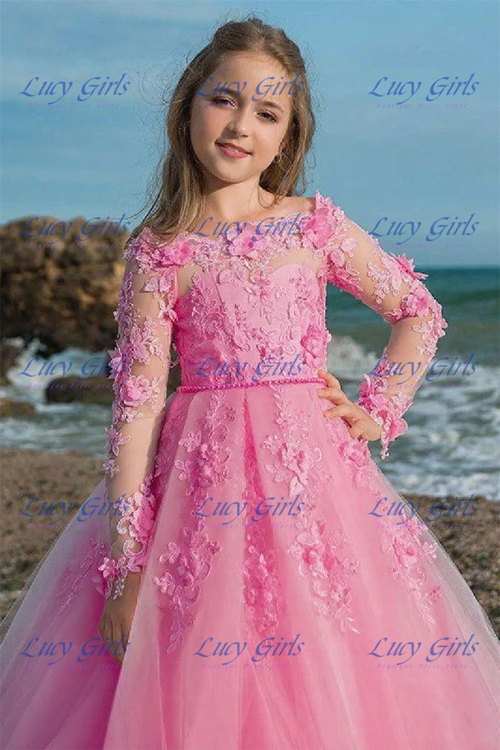 

Quality Little Princess Flower Girl Dress Tulle Fluffy Exquisite Lace Applique For Wedding Birthday Party Evening Ball Gowns