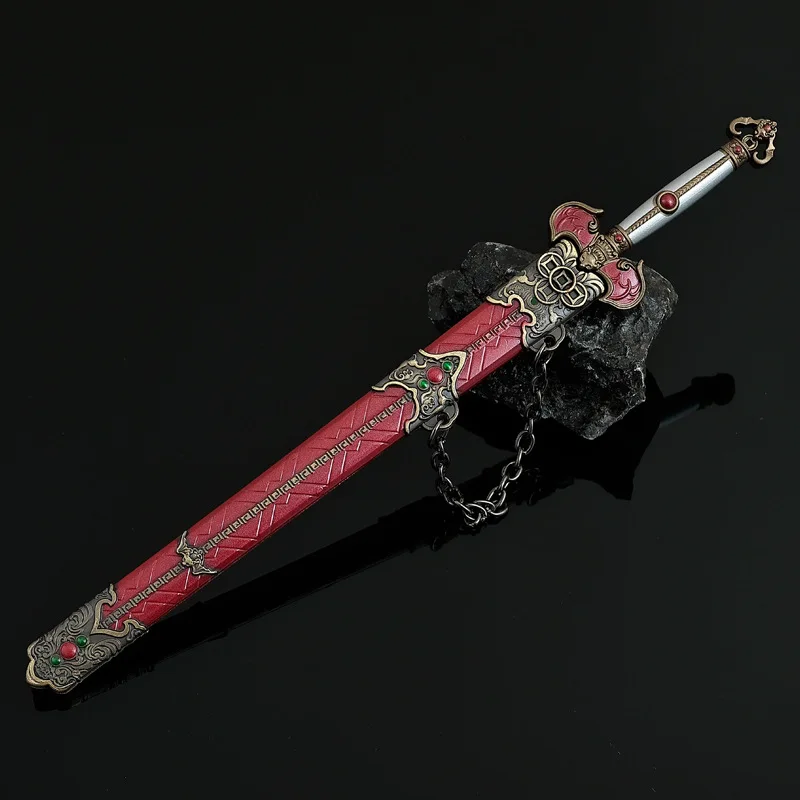 22 CM Cinese Antico Arma Fredda Fu Lu Spada Armi Artigianali In Metallo Modello Da Collezione Ornamenti Da Scrivania Regalo Creativo per il Fidanzato