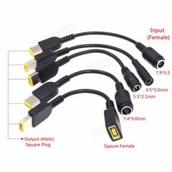 Laptop Adapter Cable Square male To 4.5*3.0mm 5.5*2.1mm 7.4*5.0 7.9*5.5mm Female DC Power Charger Converter Cord for Lenovo hp