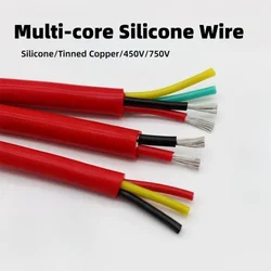 1~10m Soft Silicone Rubber Cable sq 0.3 0.5 0.75 1 1.5 2.5 mm, 2 3 4 Cores Insulated Flexible Copper High Temperature Wire