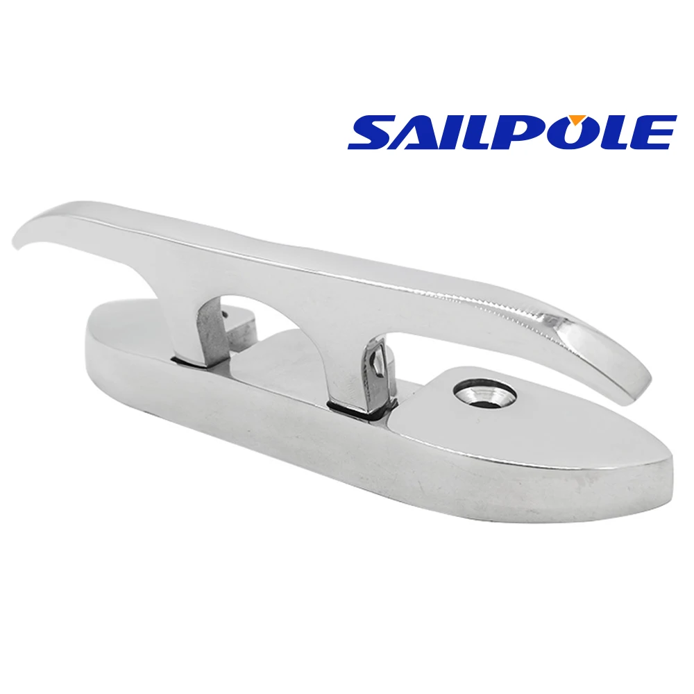 Marine Grade 316 Stainless Steel Marine Boat Cleat 152 118mm Flip Up 4.5