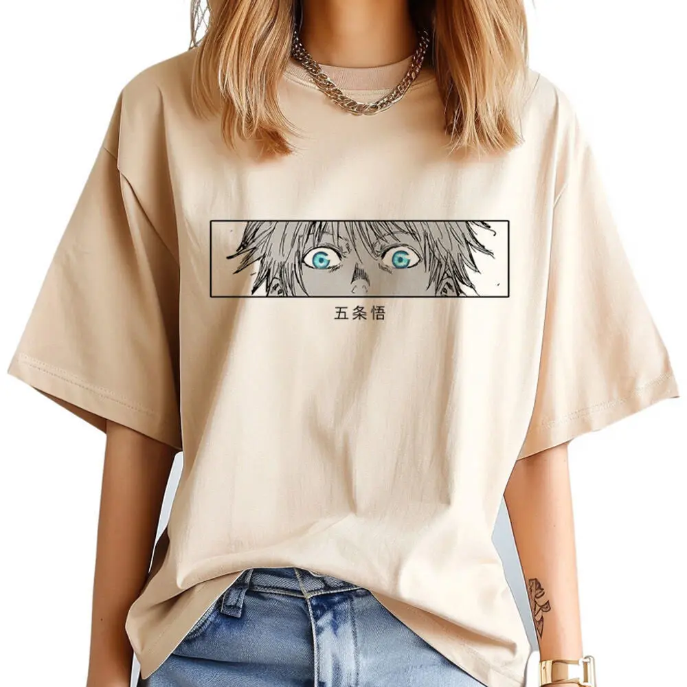 Jujutsu Kaisen Gojo tshirt women hip hop Breathable aesthetic 2000s anime Punk top tees University Pop Culture streetwear kawaii