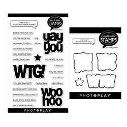 2023 New WooHoo YayYou WTG Sentiments Clear Stamps Set Scrapbooking Paper Making Cutting Dies Frames Card Craft