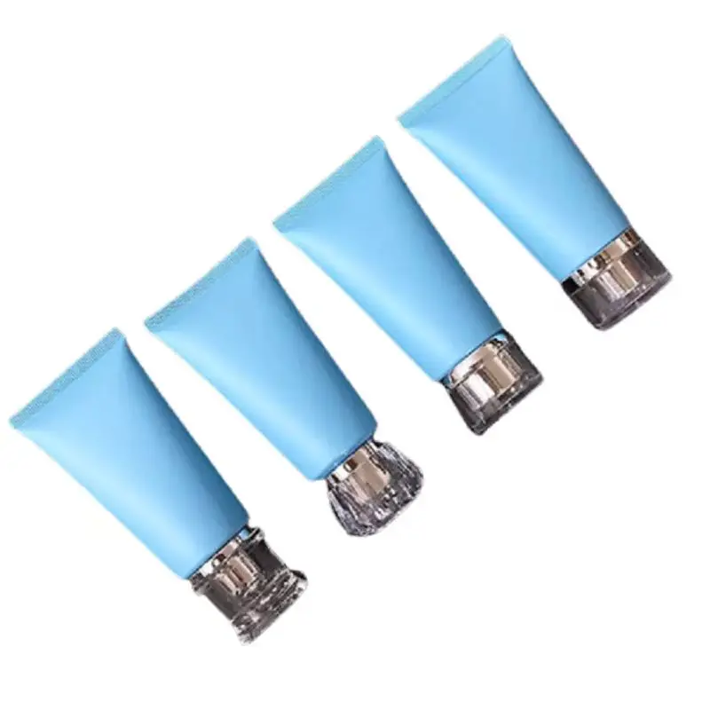 

50Pcs Matte Blue Plastic Soft Bottle 50ML Cosmetic Facial Cleanser Cream Squeeze Tube Refillable Skin Care Lotion Containers