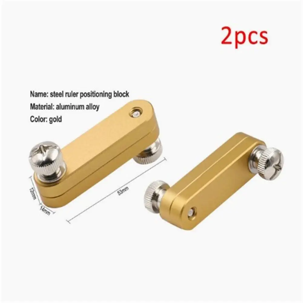 2pcs Steel Ruler Positioning Block Angle Scriber Multifunctional Line Marking Gauge Carpentry Measuring Tools Dropshipping