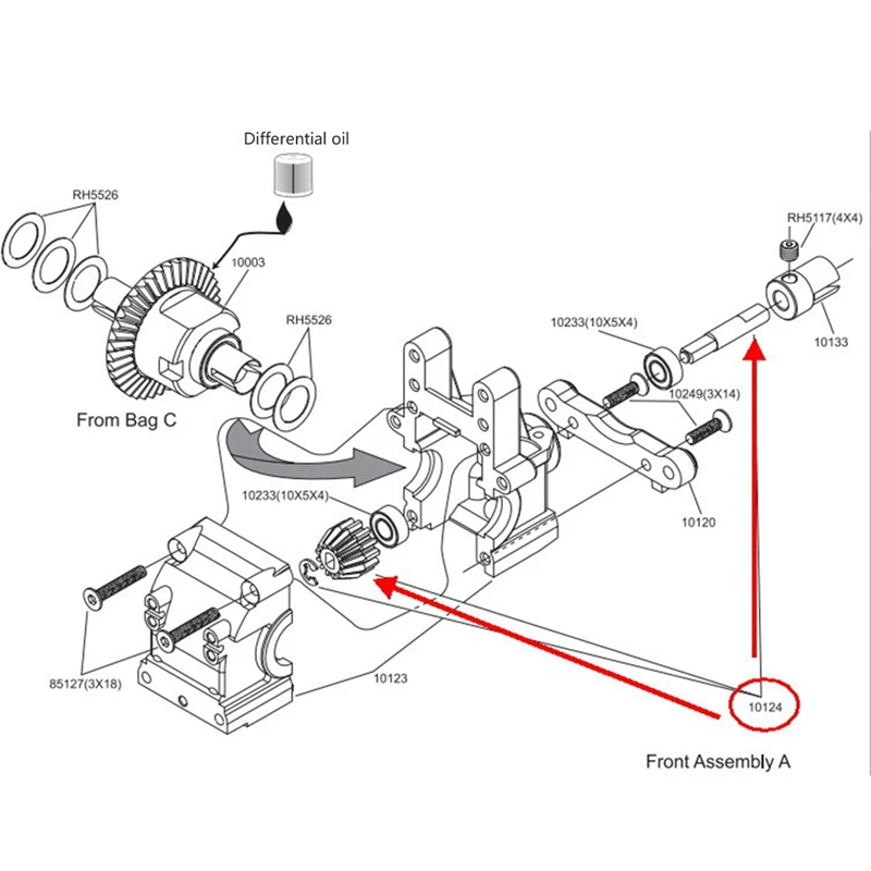 Rc Car Parts 10124 Differential Drive Gear 2Sets For VRX Racing 1/10 Scale 4WD Rc Car Remote Contol Car Accessories