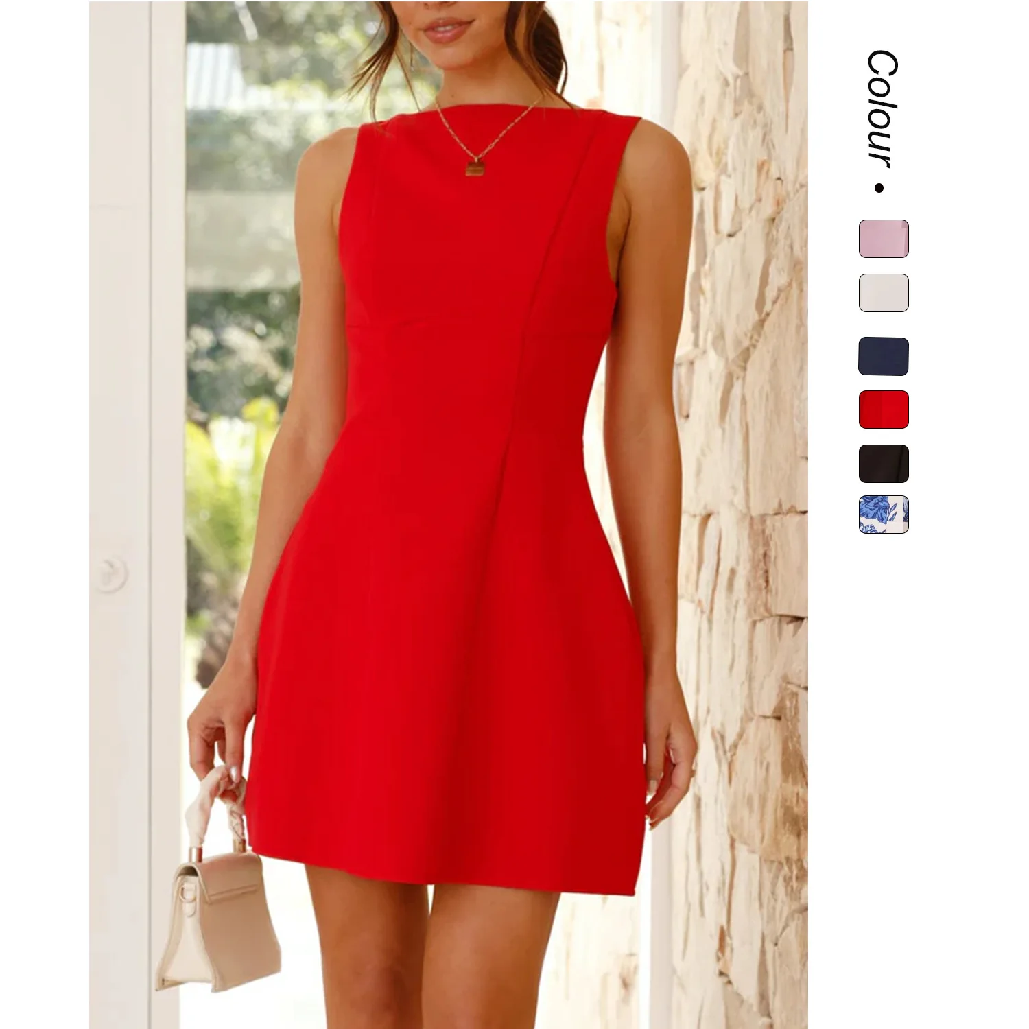 

Sexy Women's High Neck Backless Half Skirt