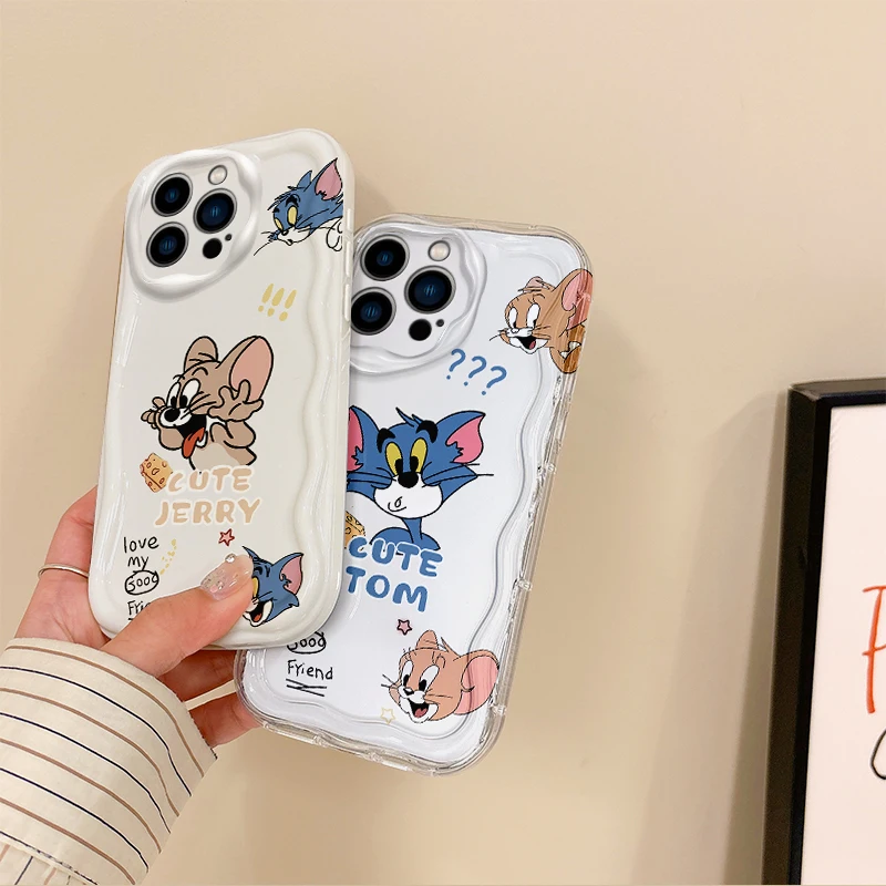 New T-Tom And J-Jerry Couple Phone Case For iPhone 16 Pro Max Case 15 14 13 12 11 8 7 Pro X XR XS Max Dustproof Shockproof Cover