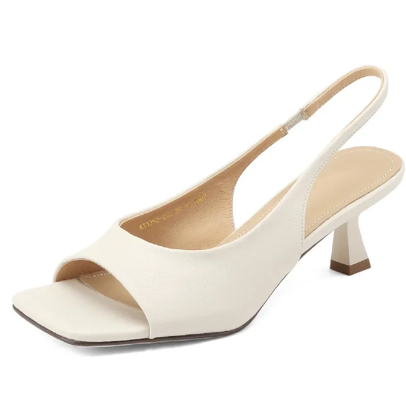 Elegante moda donna concisa sandali Summer Party Office Ladies Wedding Pumps scarpe con tacco alto in vera pelle donna