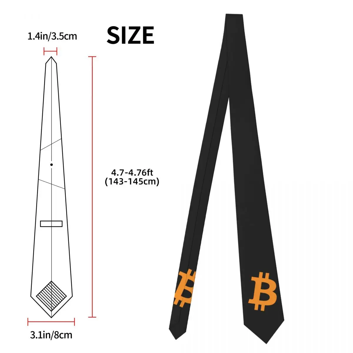 Bitcoin Criptomoneda - Corbata Bitcoin BTC para hombre Seda Poliéster 8 cm Corbatas Accesorios de boda Corbata Casual Gravatas