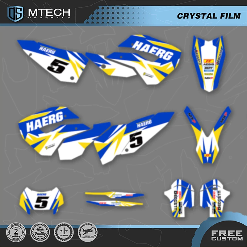 

DSMTECH Motorcycle Fairing Graphics Background Decal Stickers for Husaberg TE 2011 2012 Number Name Custom 002
