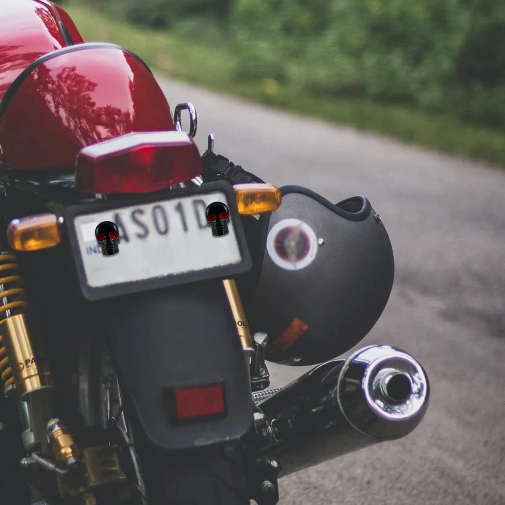 New 1 Pair Motorcycle Skull Number Plate Frame Screws Fitting Screw Black