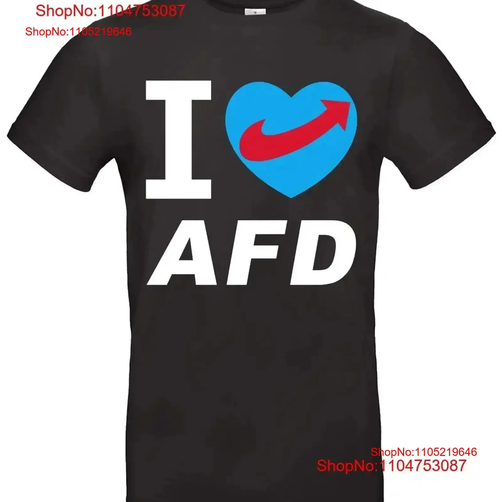 I Love AfD T Shirt Statement Politics for Supporters vintage Washed Versatile Soft Slightly designer clothes Stretched fashion