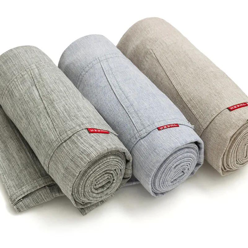 عادية سليم صالح الصيف رقيقة القطن الكتان بنطلون للرجال الشباب نحيلة مستقيم الساق القطن الكتان سراويل تقليدية بالجملة #5