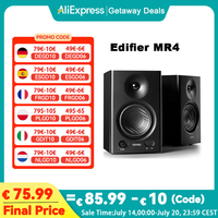 Edifier MR4 2.0 Speakers Studio Monitor (42W RMS) Class-D Amplifier Built-in DSP Wooden Enclosure TRS Balanced/AUX/RCA Inputs