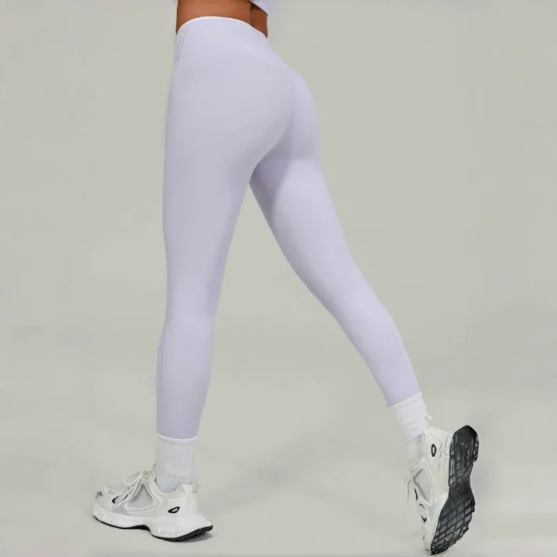 سراويل اليوغا النسائية عارية التجفيف السريع الورك رفع عالية الخصر السراويل الرياضية المتقاطعة في الهواء الطلق عارضة اللياقة البدنية تشغيل السراويل #3