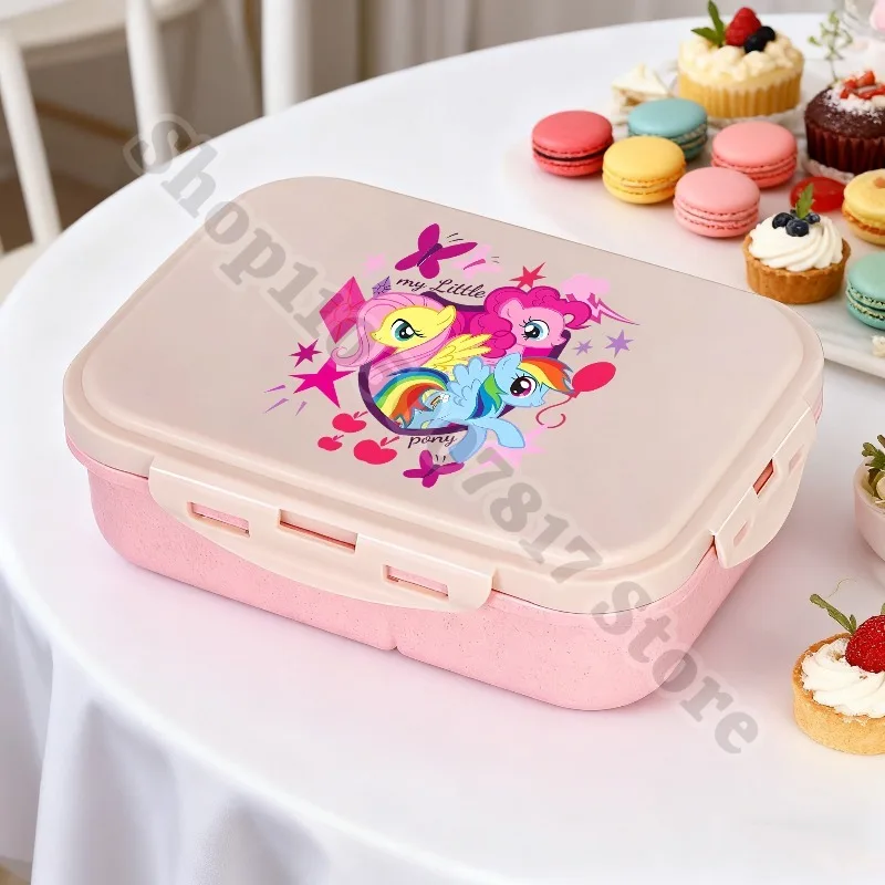 Портативный пластиковый ланч-бокс для девочек с ложкой, вилкой My Little Ponys, милый ланч-бокс для детей, аниме, мультяшный контейнер для еды, фруктов, подарки Портативный пластиковый ланч-бокс для девочек с ложкой, вилкой My Little Ponys, милый ланч-бокс для детей, аниме, мультяшный контейнер для еды, фруктов, подарки