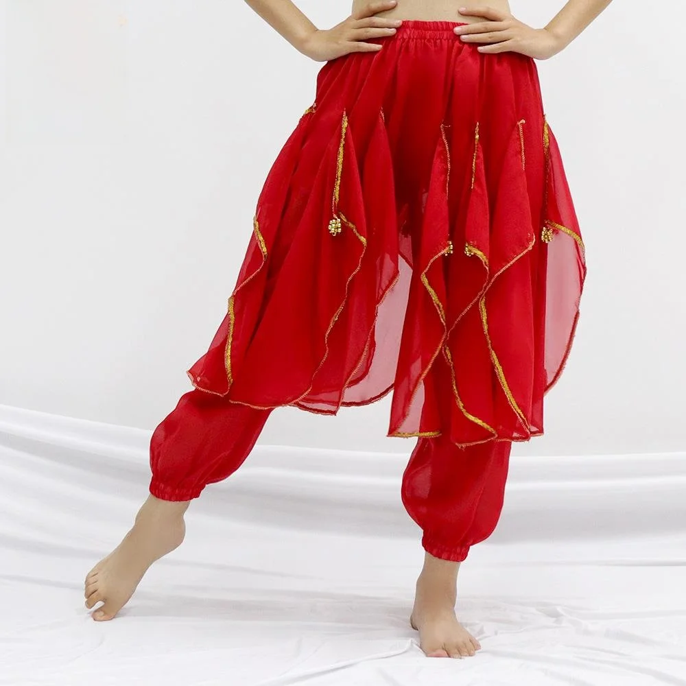 Belly Dance Costume Chiffon Lantern Pants Tribal Dance Halloween Decoration Pants Rotating Pants for Dance Performance
