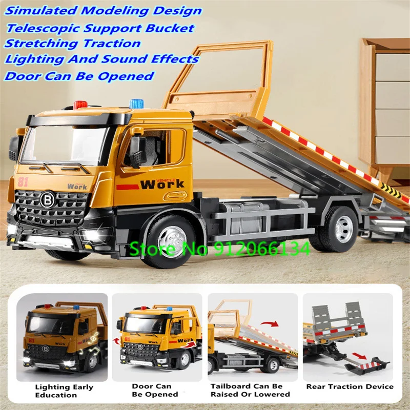 

Интерактивный электрический инженерный грузовик для родителей и детей, модель 31 см, большой сплав, крутой светодиодный светильник, имитирующая звуковая сирена, детская игрушка