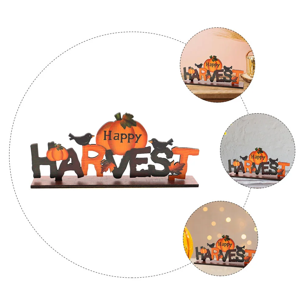 

1Pcs Thanksgiving Pumpkin Wood Ornament Hollow-Out Decorative Desktop Adorn Autumn Harvest Thanksgiving Supply