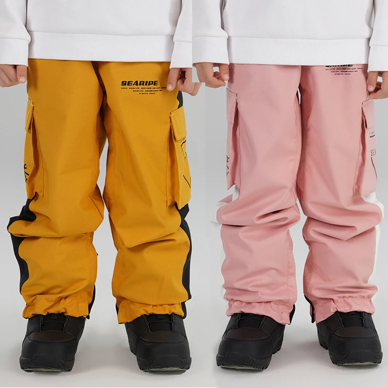 2024 Outdoor Mountain Girls Skiing Trousers Winter Windproof Baby Boy Snow Pants Waterproof Heated Children Snowboarding Clothes