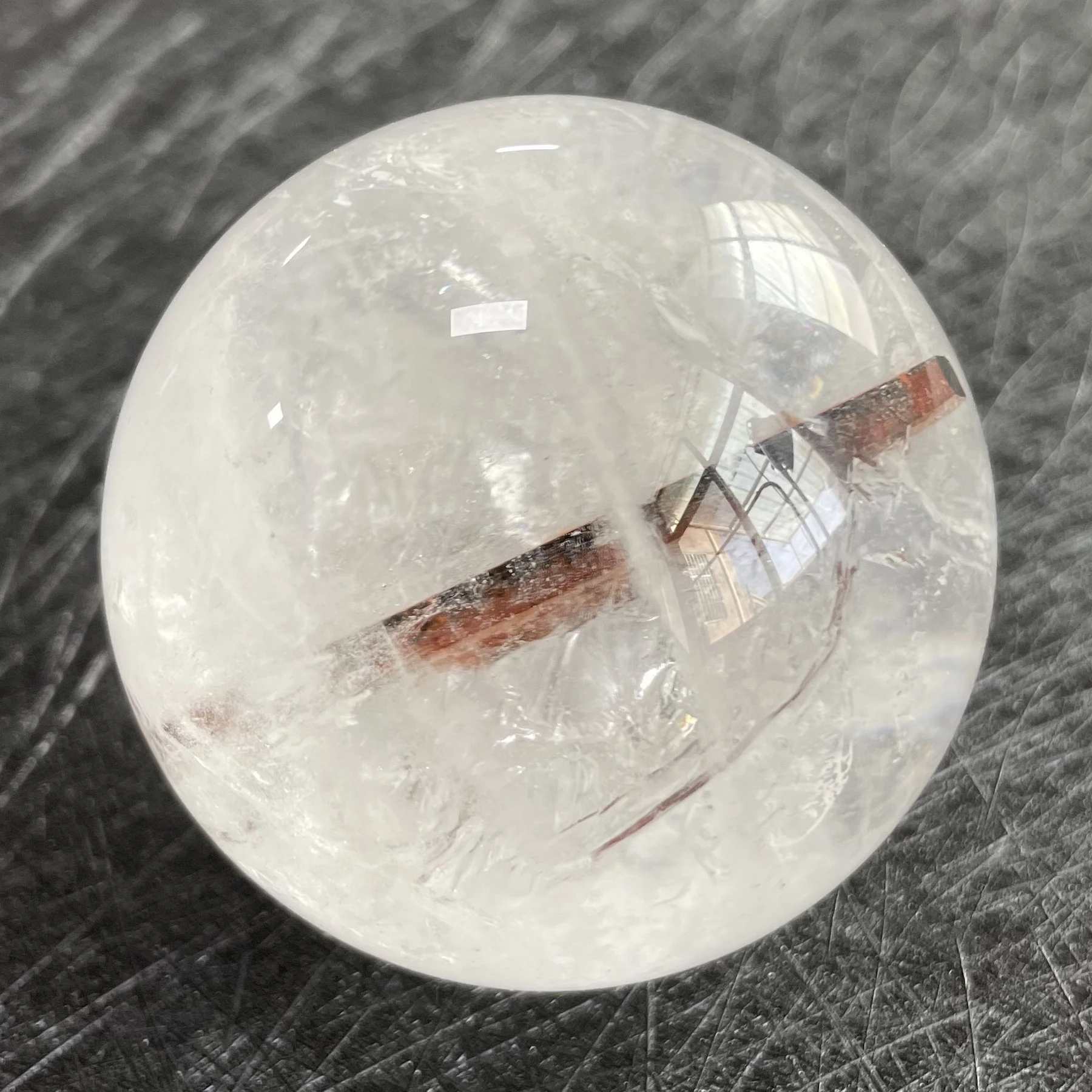 

221g Natural Stone Tourmaline Clear Quartz Crystal Ball Rainbow Sphere Polished Rock Reiki Healing B680