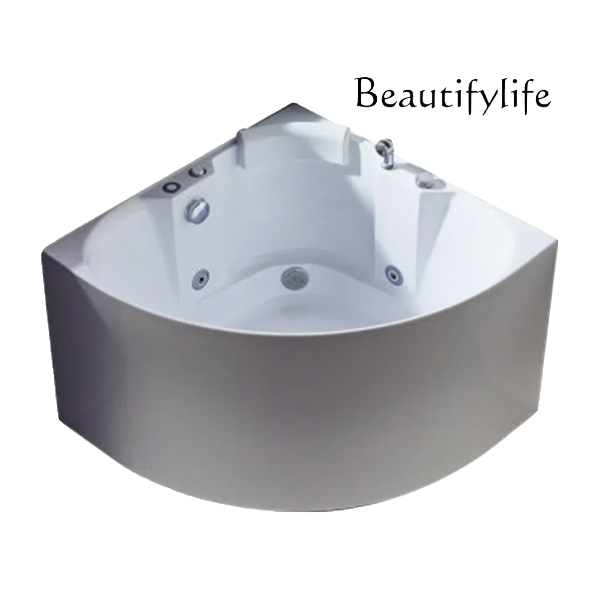 

Triangular fan-shaped large bathtub, seated bathroom, acrylic household bath, bathtub, finished product massage