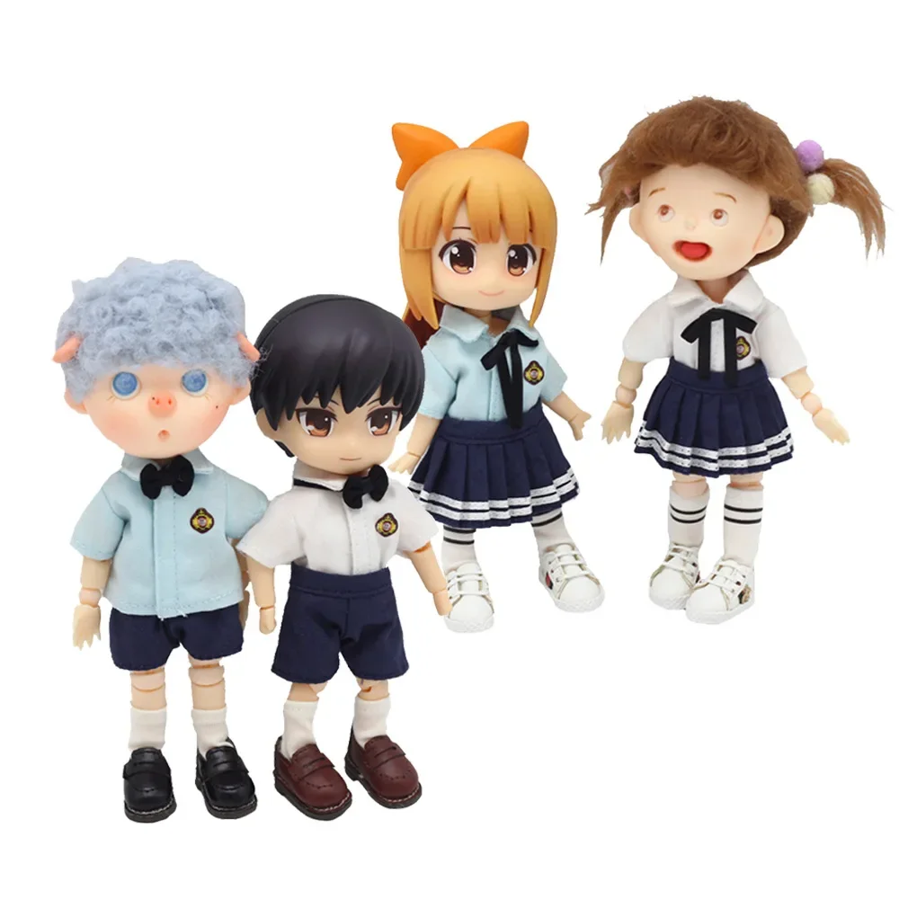 

Ob11 Doll Clothes Kindergarten Set Cute School Uniform JK Bow Shirt Skrit Sock For Obitsu11, Gsc, Molly, Ymy, 1/12bjd