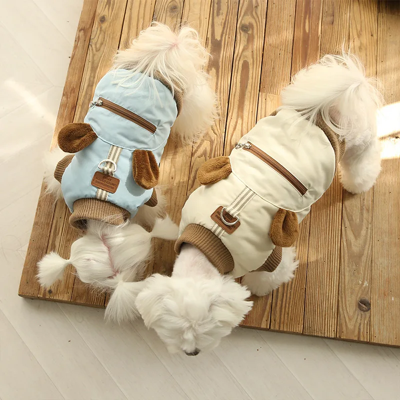

dog accessories Puppy cotton coat towable small and medium-sized dog cat winter bear warm dog jacket pet clothes costume