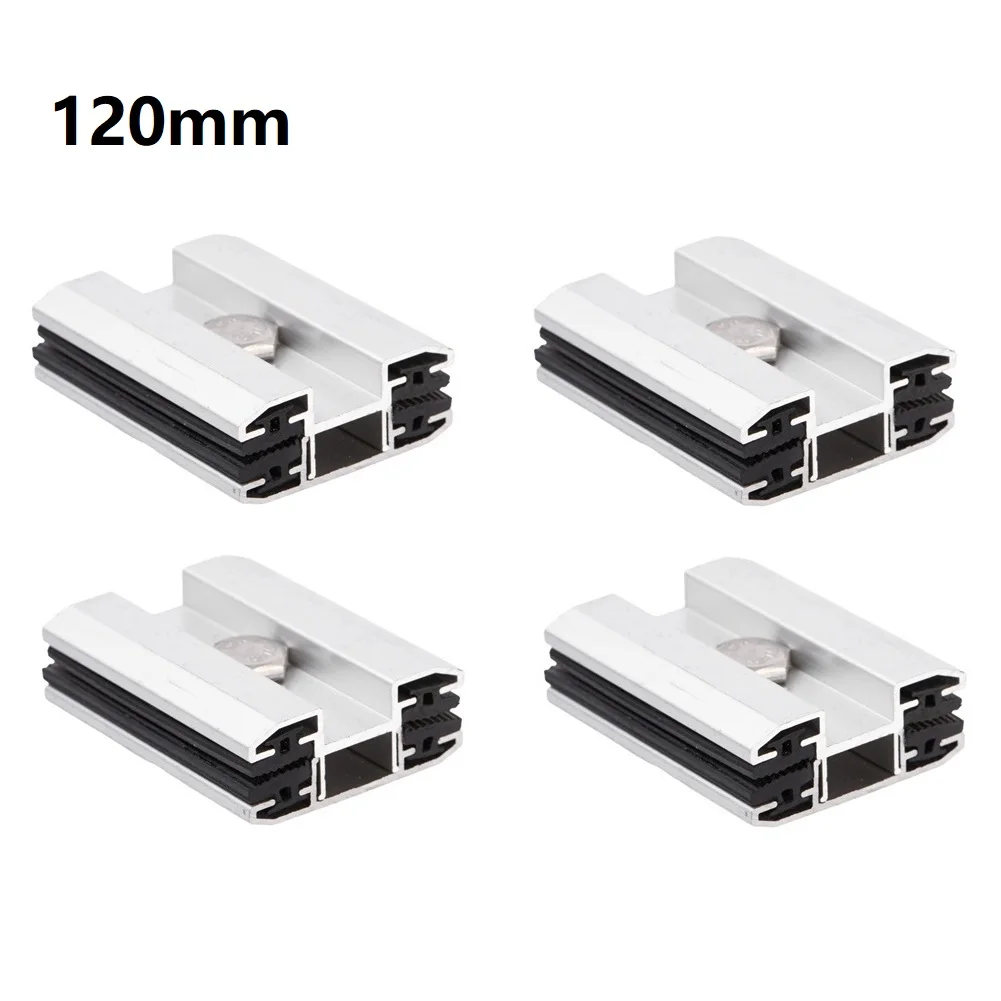 4pcs For Solar PV Centre Clamp Set 100mm or 120mm Aluminum Bracket for Rooftop RV Boat Wall Mounting of For Solar Modules