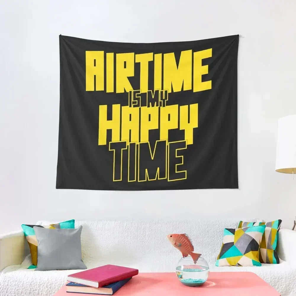 Airtime Is My Happy Time - Funny Roller Coaster Enthusiast Design Tapestry Wallpaper Wall Decoration Items Tapestry