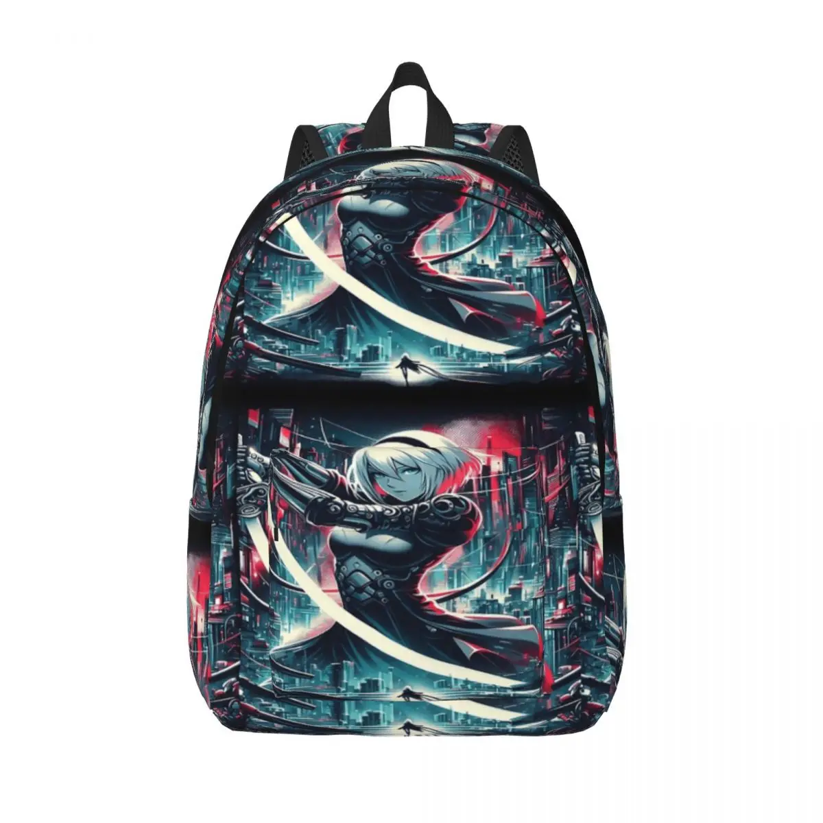 

Cyber Yorha 2B Простой и стильный рюкзак Холщовый студенческий рюкзак