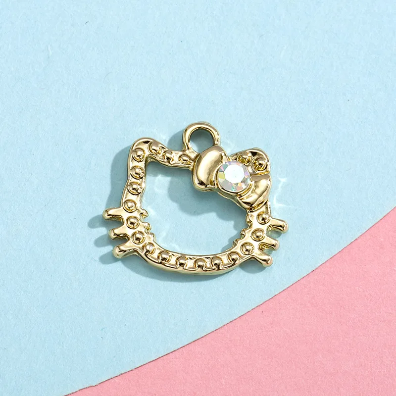 hello kitty accessoires diy kleine hanger legering diamant inlay sieraden accessoires armband kleding ketting materiaal groothandel