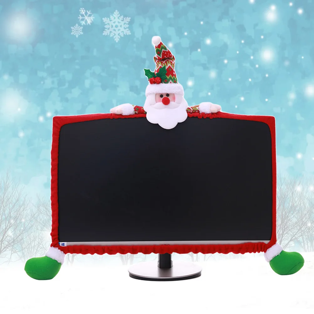 

Christmas Computer Screen Cover 25-35 Inch Monitor Protector Cute Cartoon Decoration Holiday Ornament Festive Xmas Gift