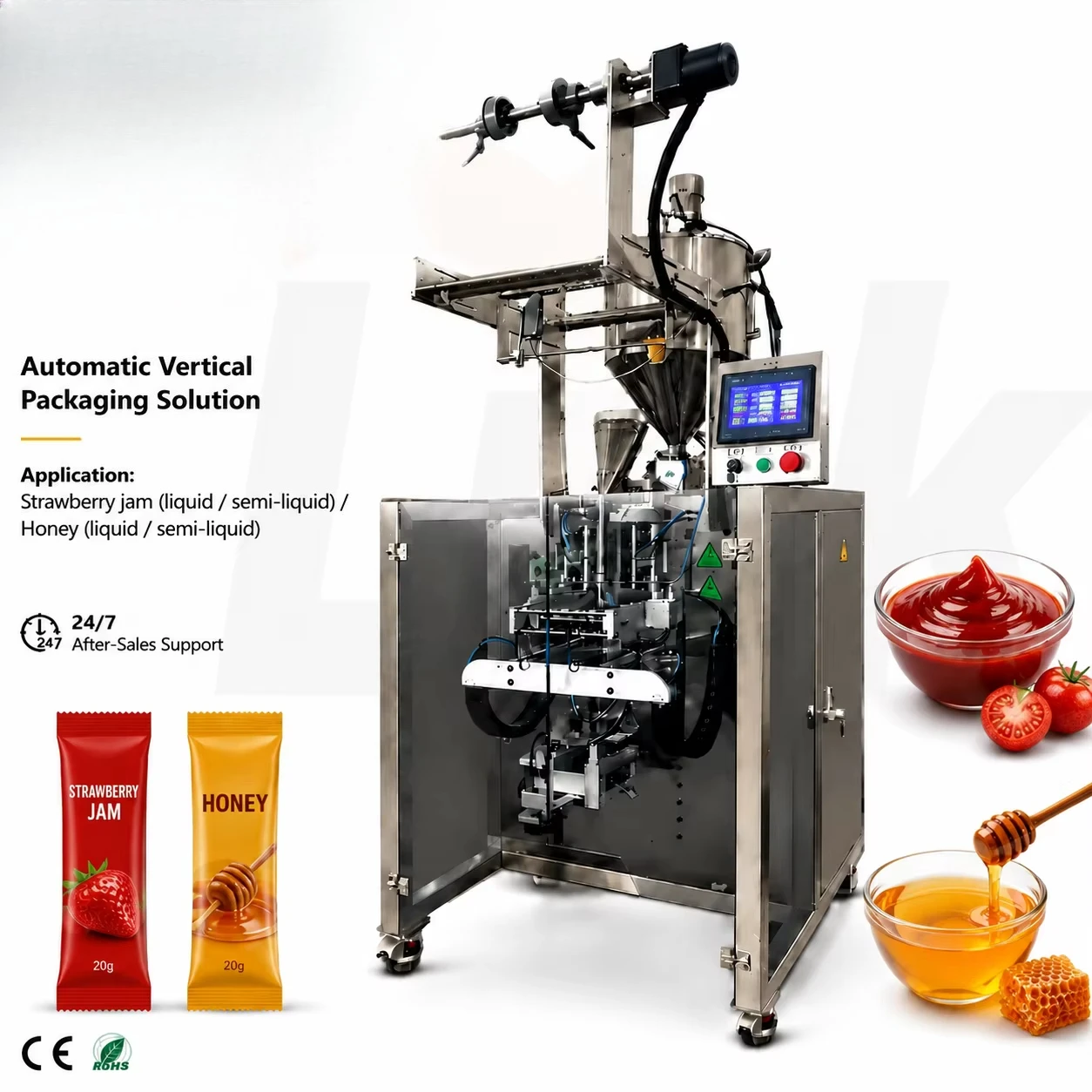 Multifunctional Vertical Stick Sachet Tomato Sauce Paste Packing Machine