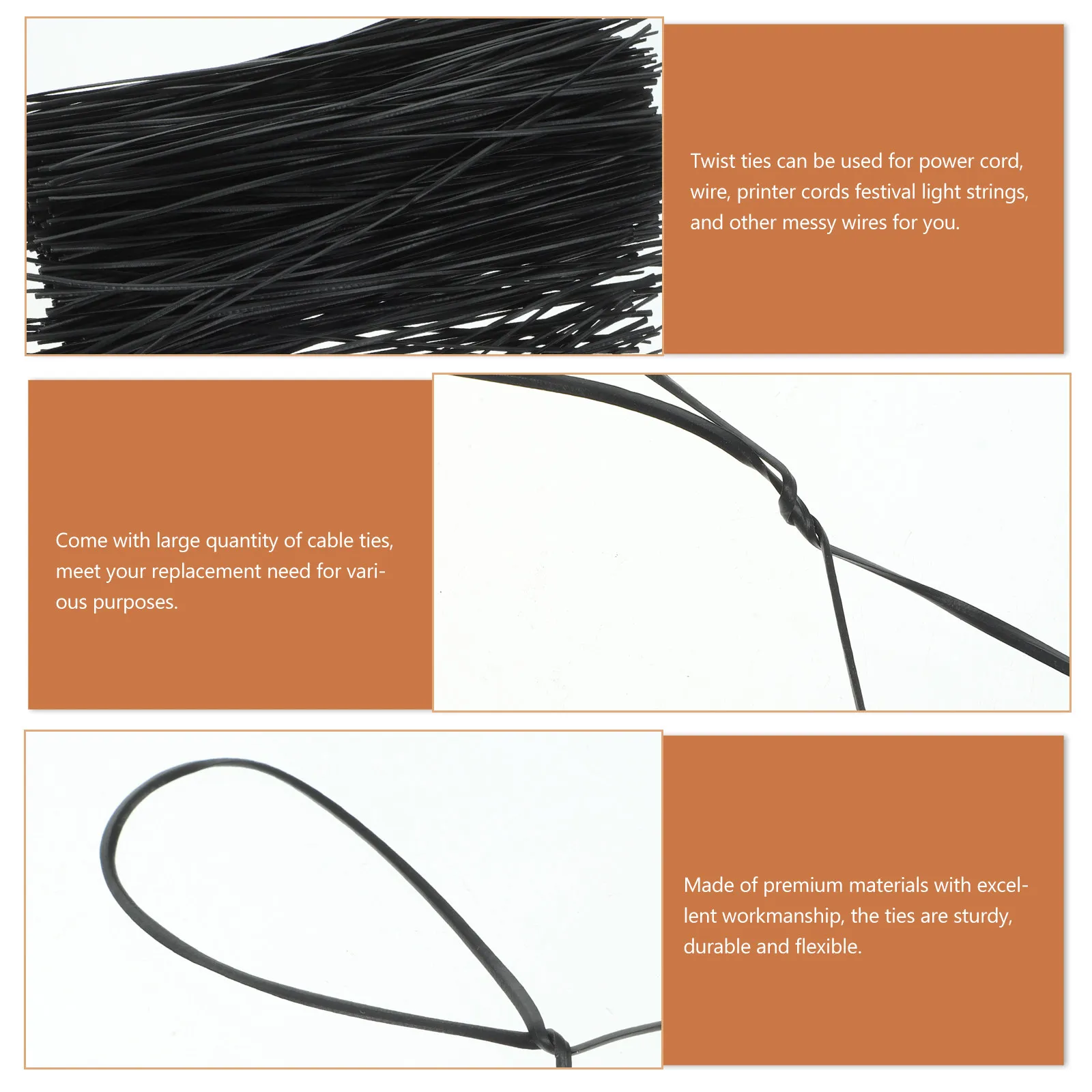1000Pcs Galvanized Flexible Twist Ties Heavy Duty Wire Fixing Straps for Cable Management Cord Organizer Garden Plant Ties DIY