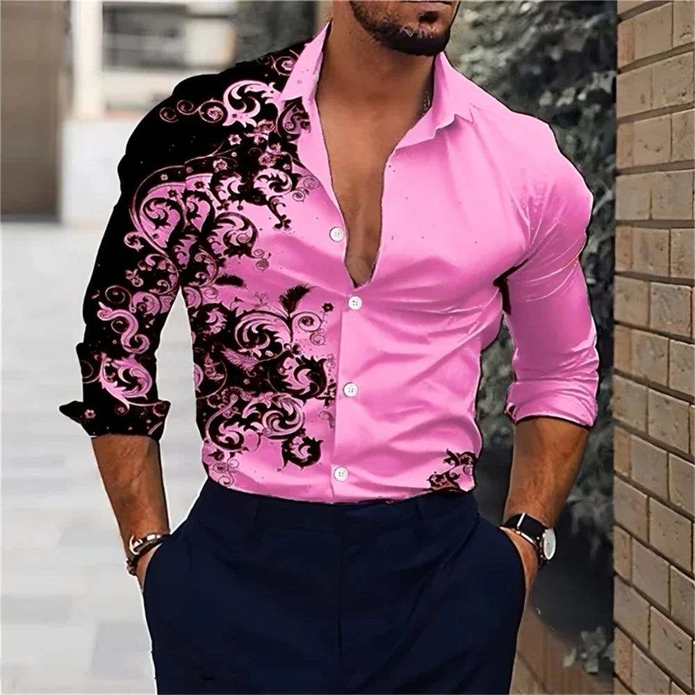 Hot Selling 16 Color Men\'s Shirts Classic Long Sleeve Shirts Loose Style Hawaiian Shirts Fashion Casual Shirts Plus Size 6XL
