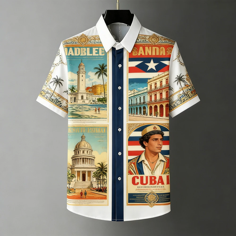 

Men's summer cool short-sleeved shirts fun life 3D printed shirts outdoor Cuban casual designer shirts for men fast shipping