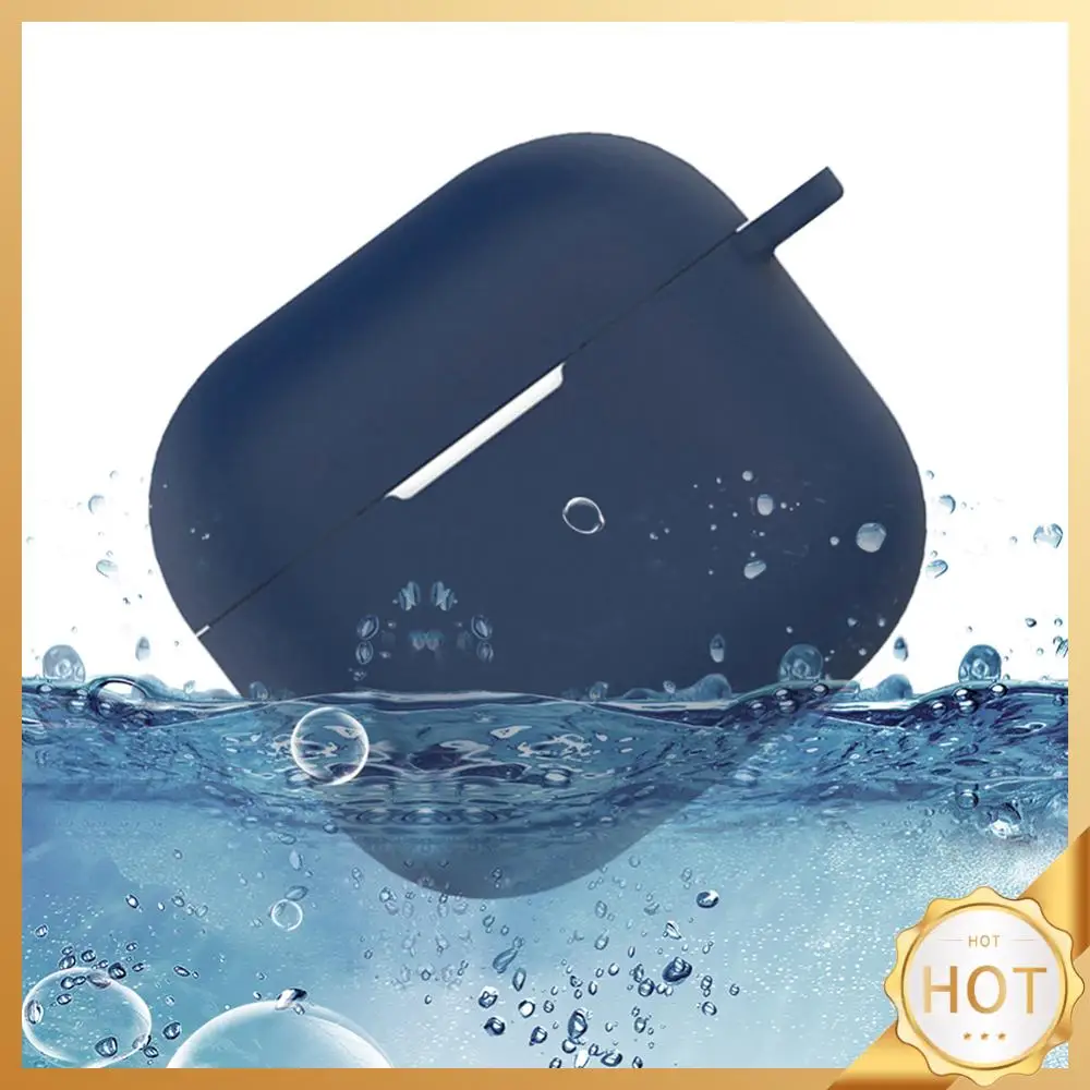 Capa protetora de silicone para Airpods 4, pele à prova de choque com mosquetão, acessórios para fone de ouvido 2024