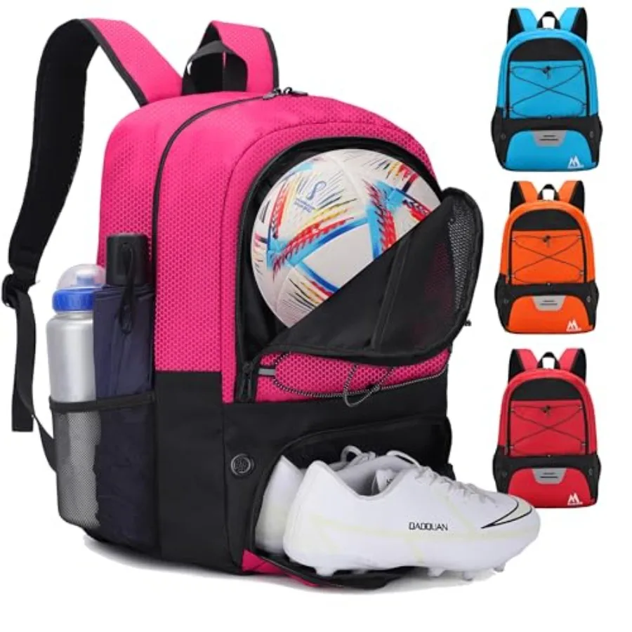Bolsa de Fútbol - Mochila de Fútbol y para Baloncesto, Voleibol y Fútbol Americano, con Compartimento para Balón y Separador para Botas