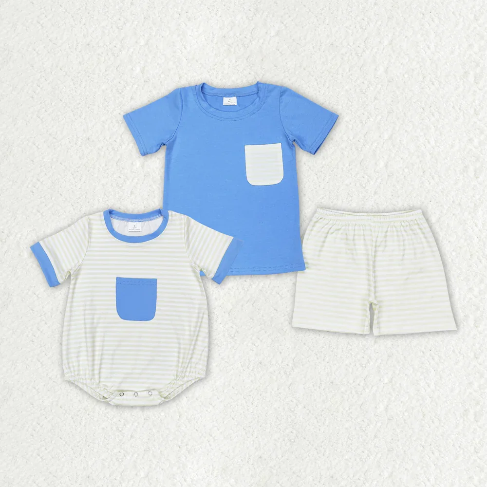 

BSSO0985 Wholesale Summer Match baby rompers kids clothes boys short sleeve shorts sets Boutique baby boy clothes