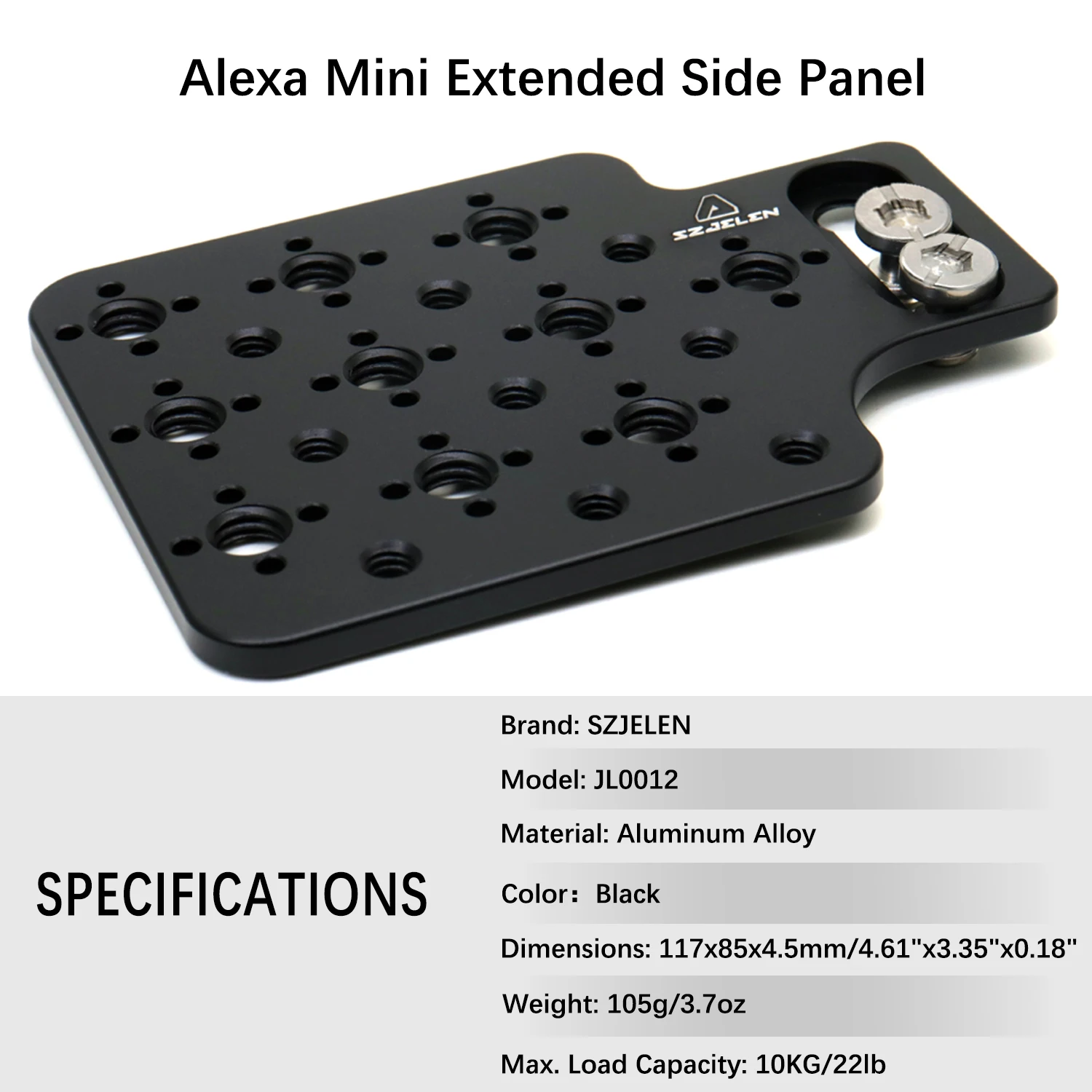 ARRI ALEXA/MINI LF/RED, Sony, Canon Camera Universal Side Expansion Plate with 3/8" Screw Compatible with All Cameras - Image 2