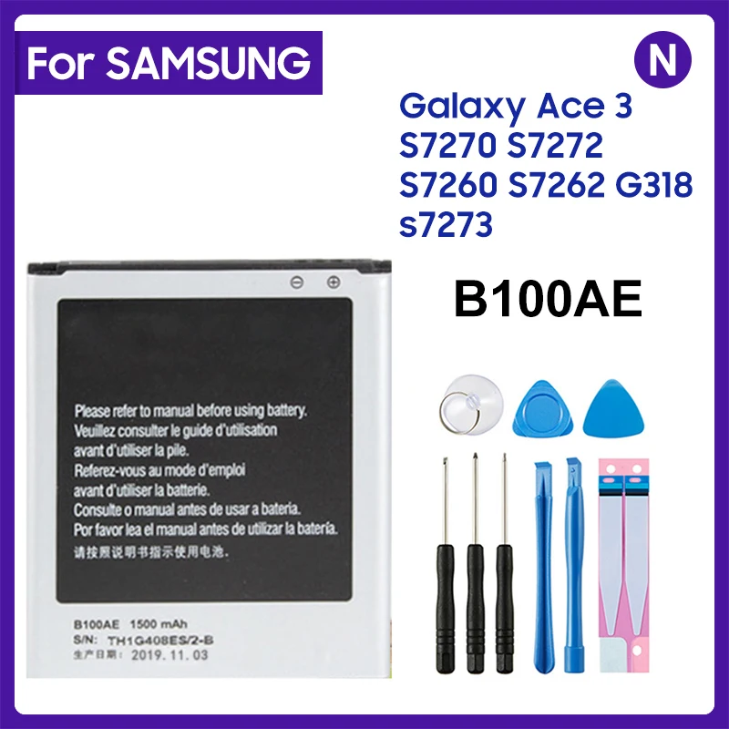 

Phone Replacement Battery B100AE B100AC For SAMSUNG Galaxy Ace 3 Ace4 S7898 S7278 S7272 i679 S7568i S7270 S7262 G313H G318h