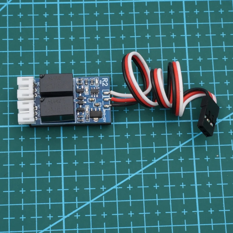 DC 5-12V Dual-way Output 2A Relay Switch Controlled by Standard Servo PWM Signal 2CH Relay Module for Battery/ESC/Light Control